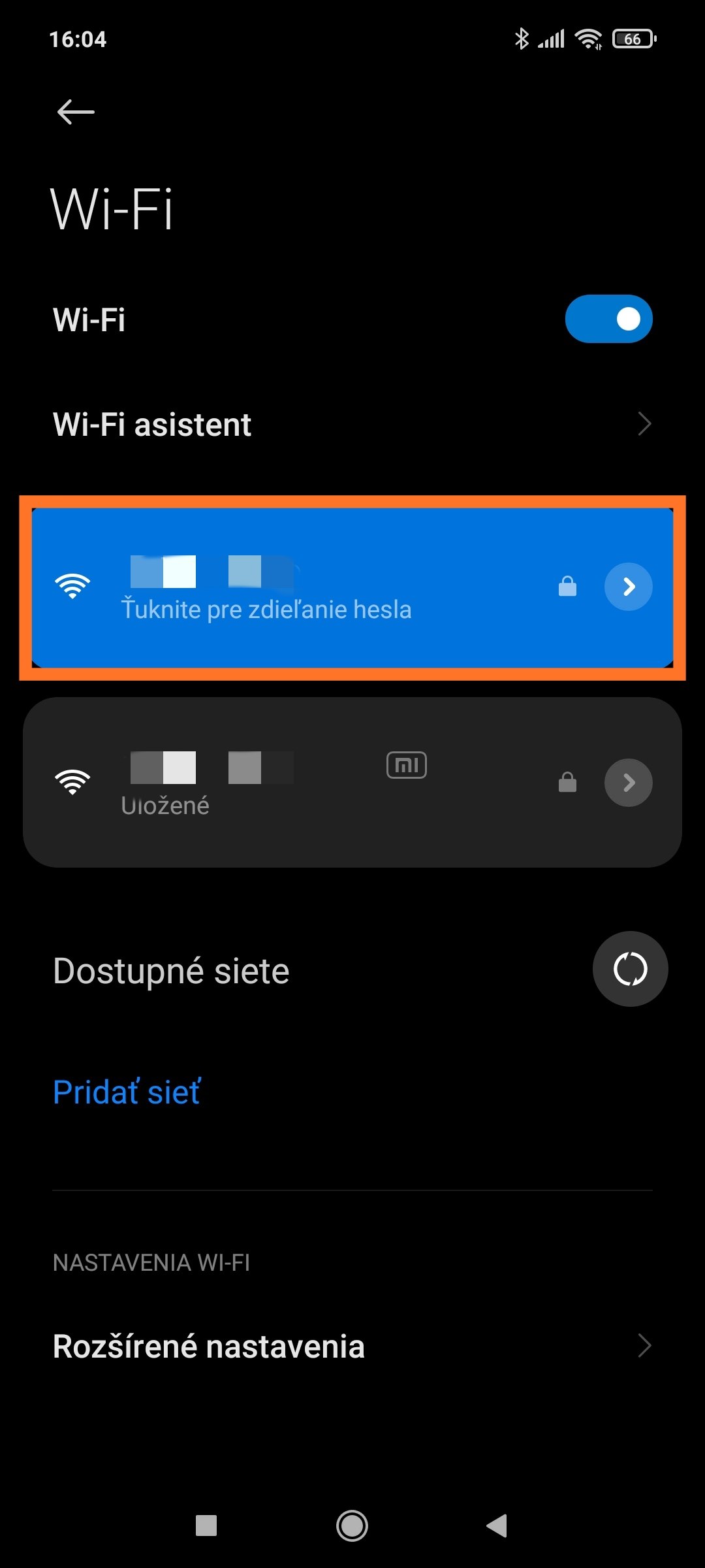 MIUI QR kód Wifi