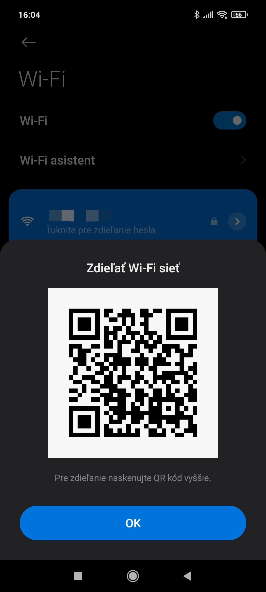 MIUI QR kód Wifi