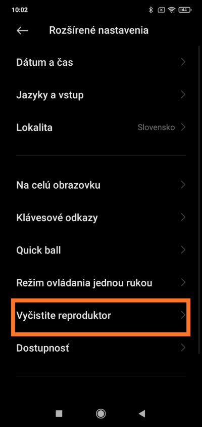 Redmi čistenie reproduktoru