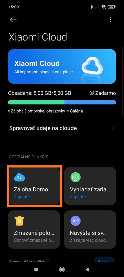 Xiaomi Cloud návod