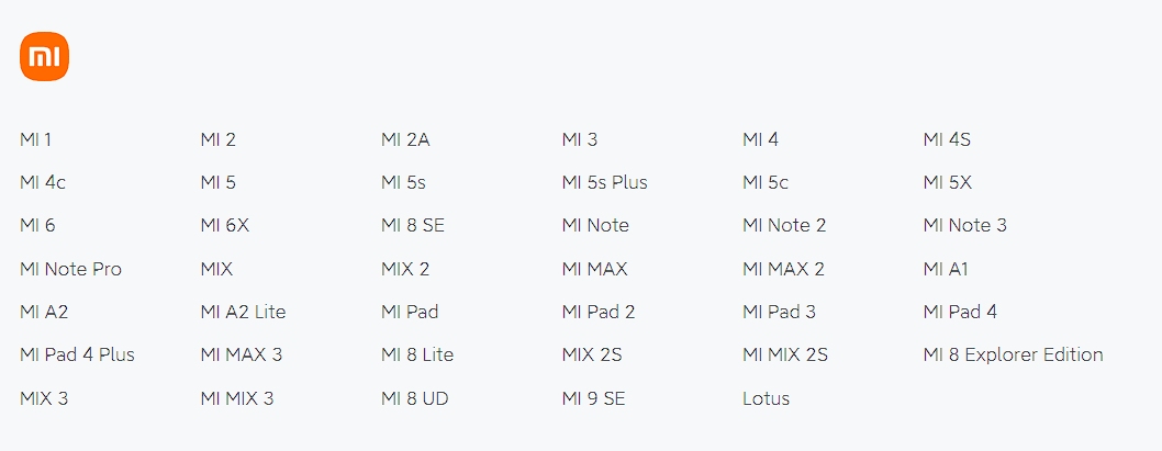 Xiaomi nepodporované smartfóny