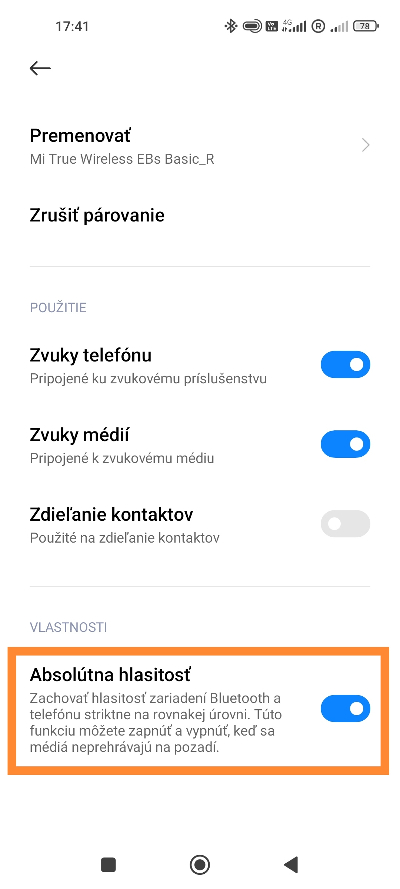 Absolútna hlasitosť Bluetooth slúchadlá