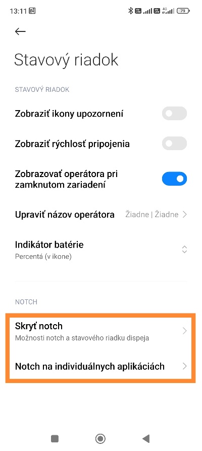 Ako skryť notch Xiaomi