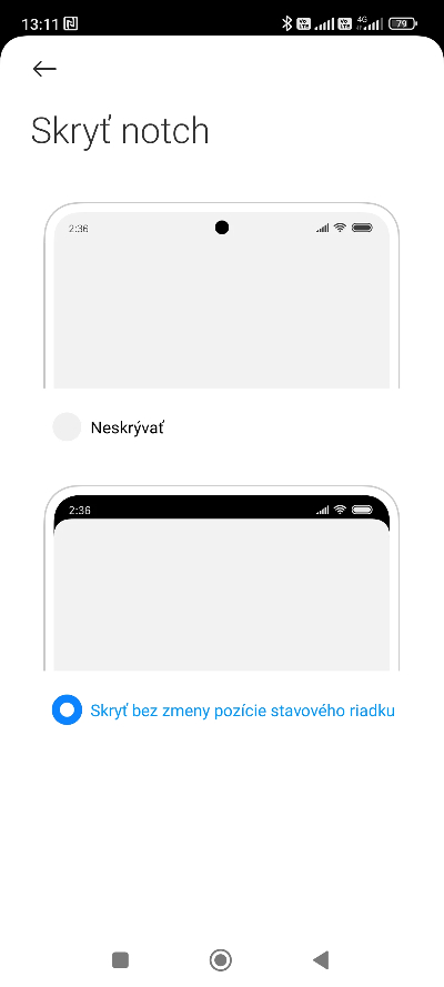 Ako skryť notch Xiaomi