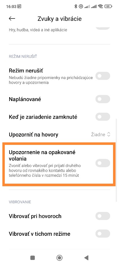 Upozornenia na volania Xiaomi