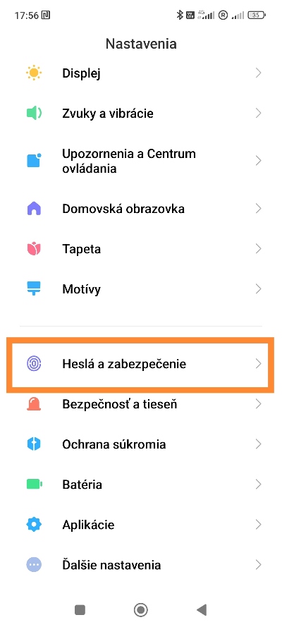 Xiaomi ukladanie hesla